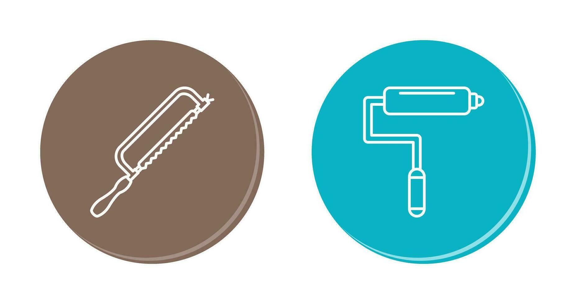 Hacksaw and Paint Roller Icon vector