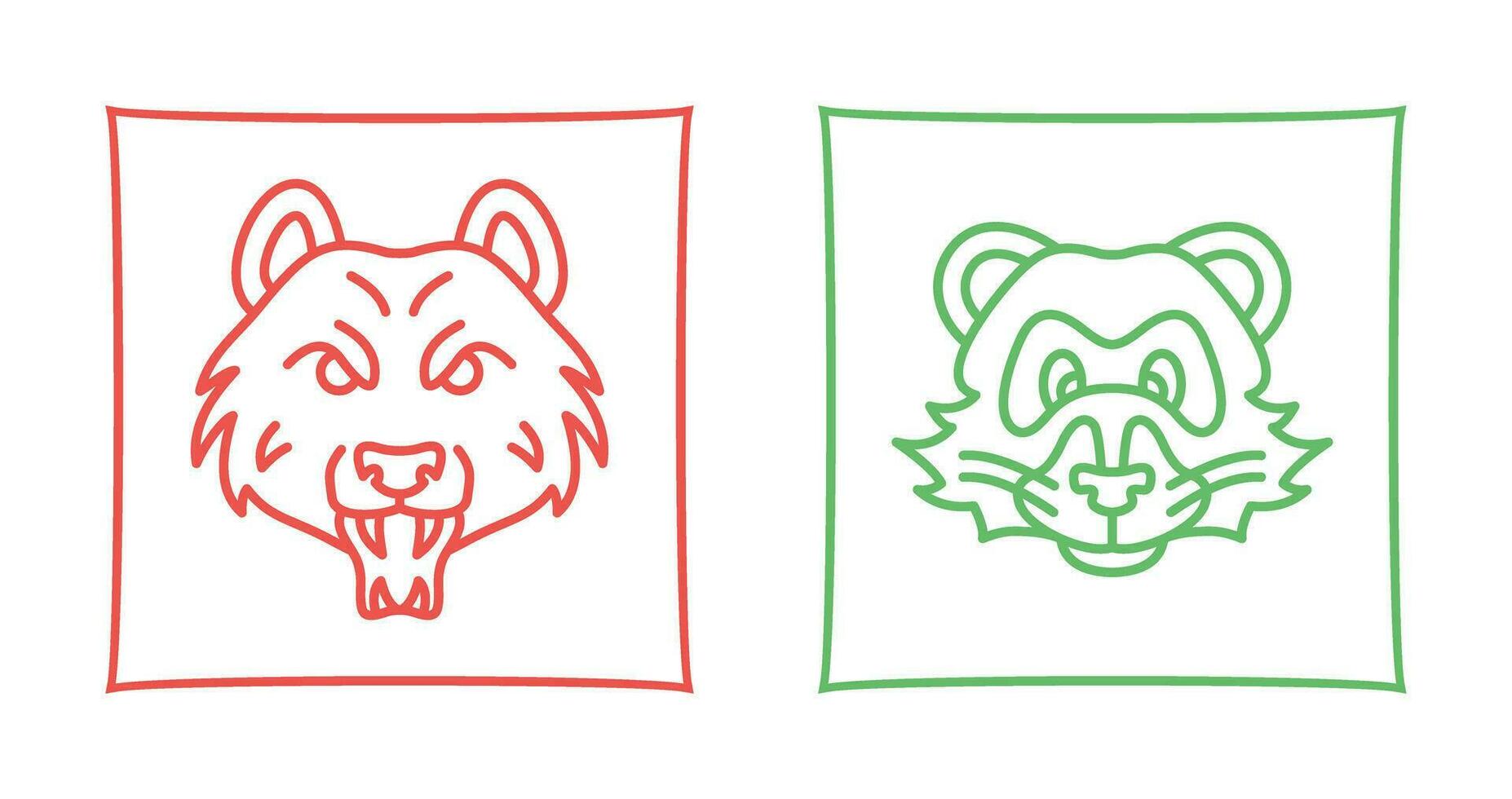 Bear and Ferret Icon vector