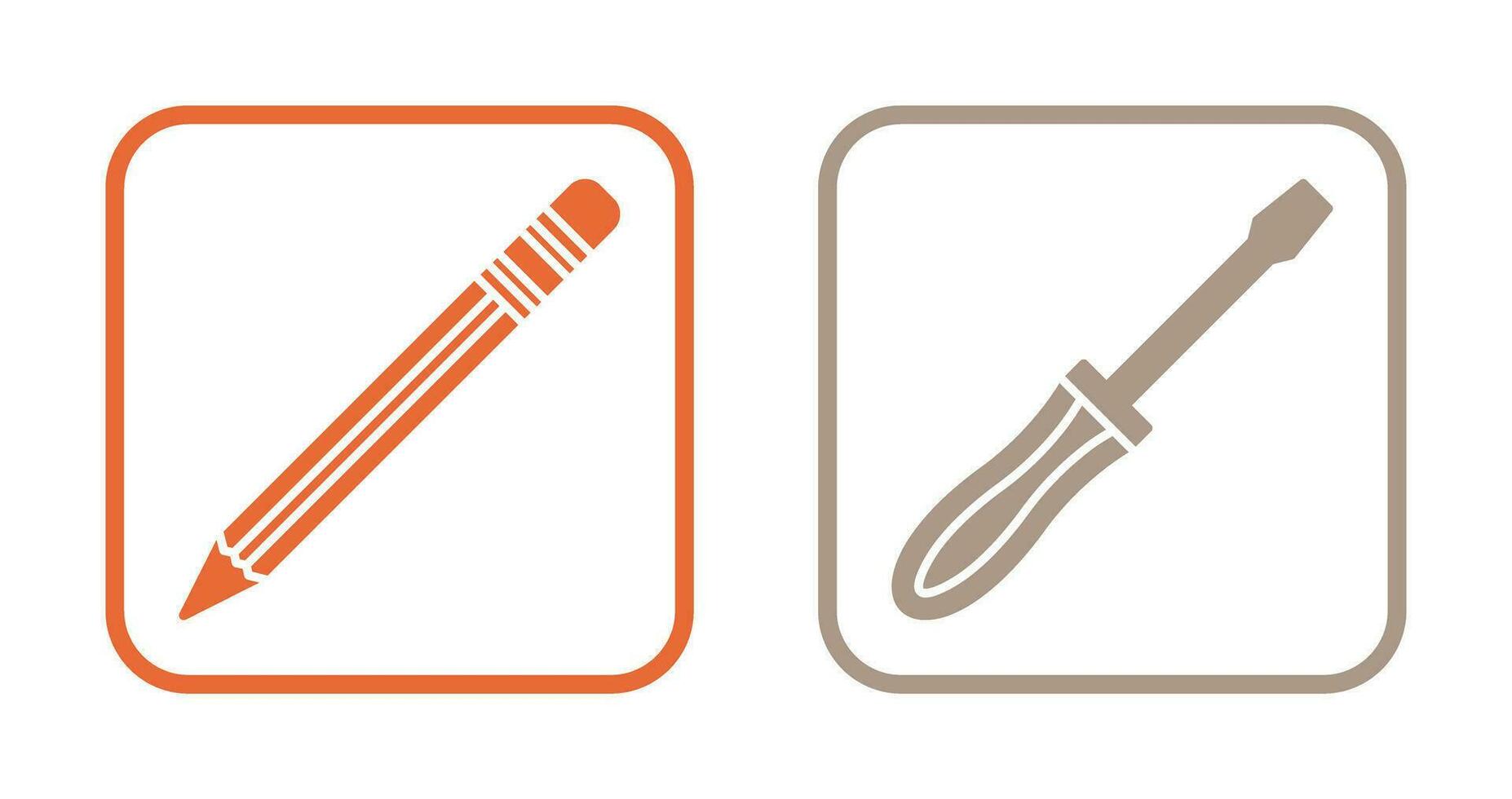 Pencil and Screwdriver Icon vector