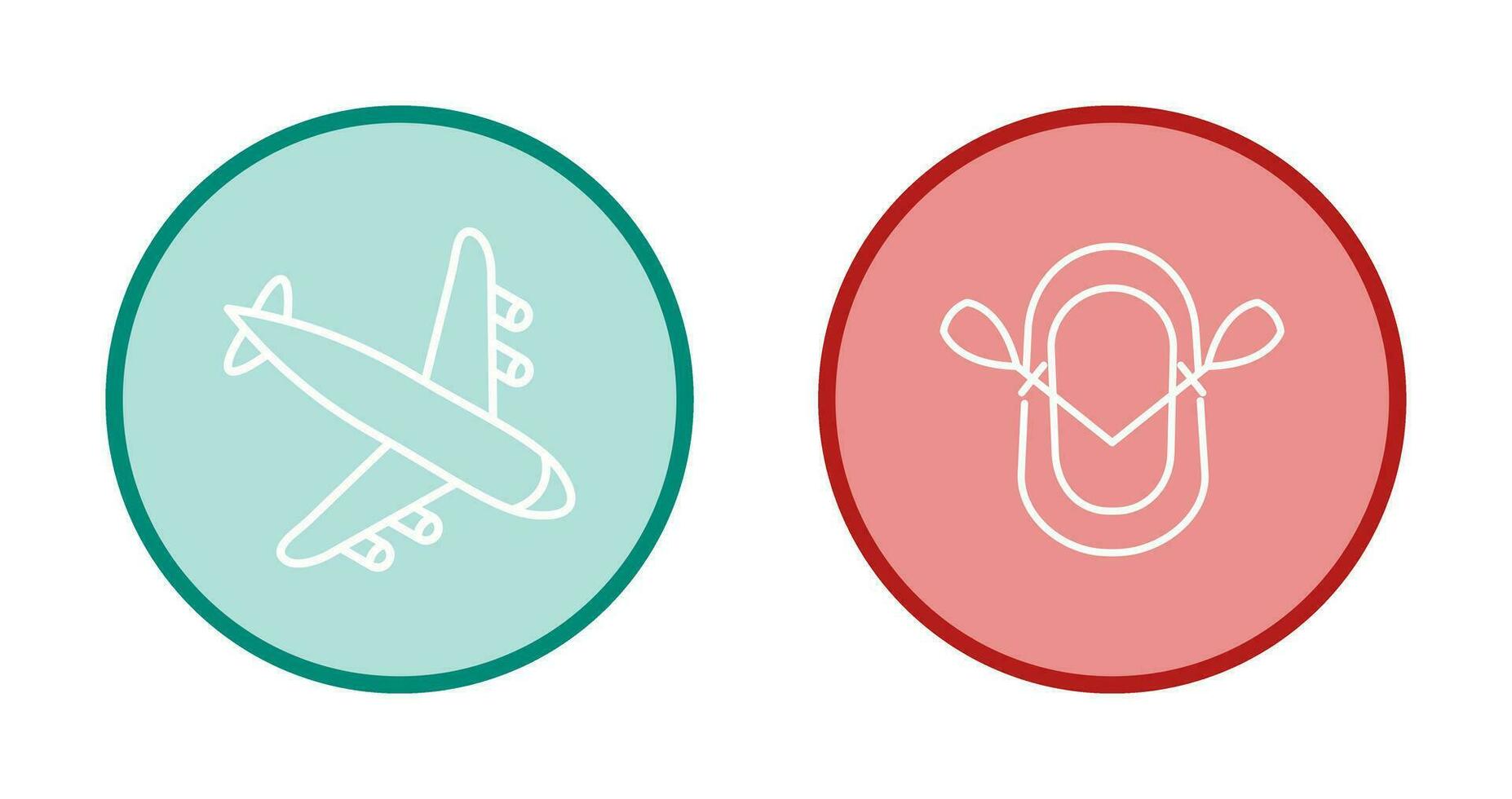 Landing Airplane and Dinghy Icon vector