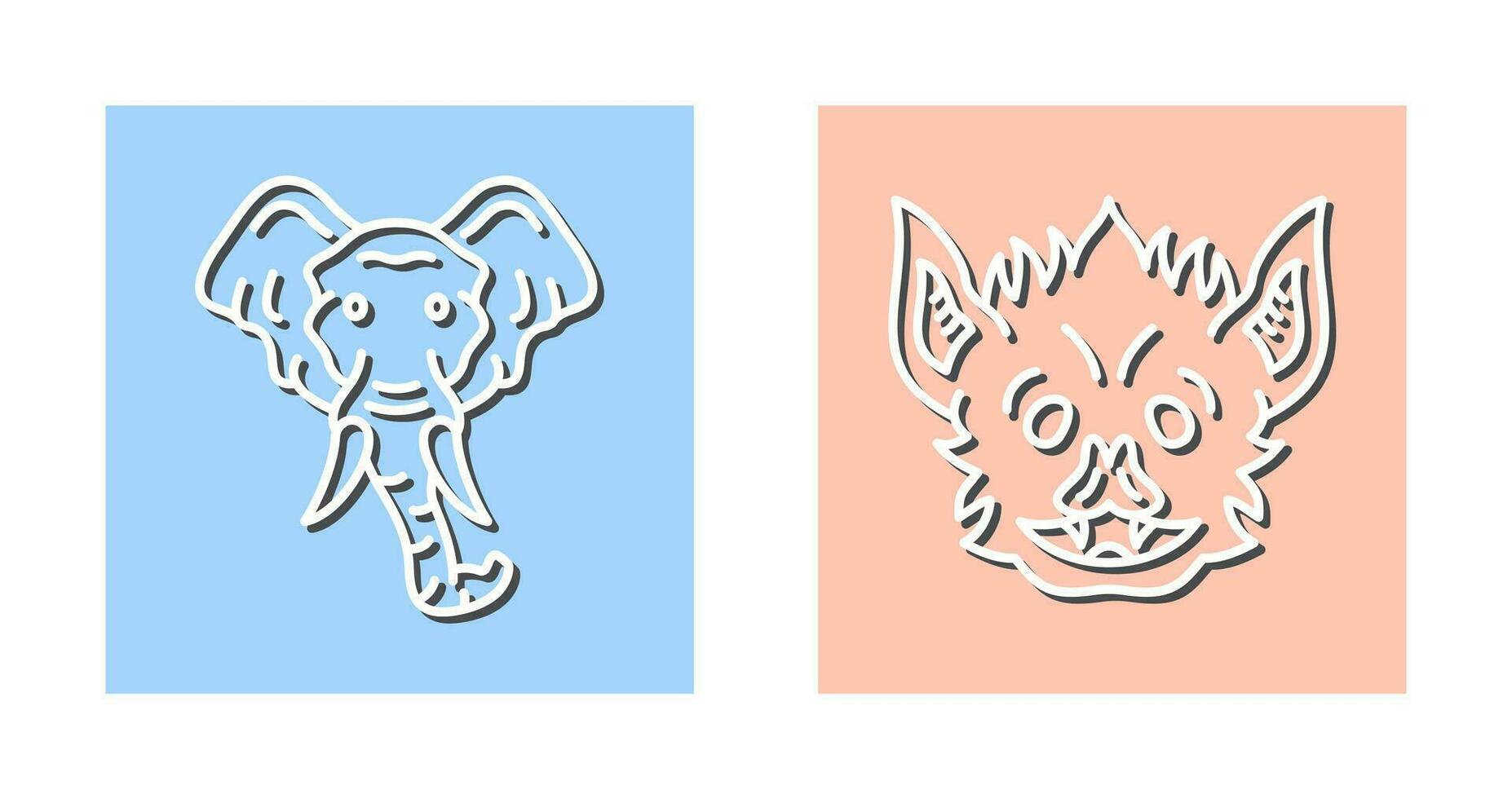 Eleplant and Bat Icon vector