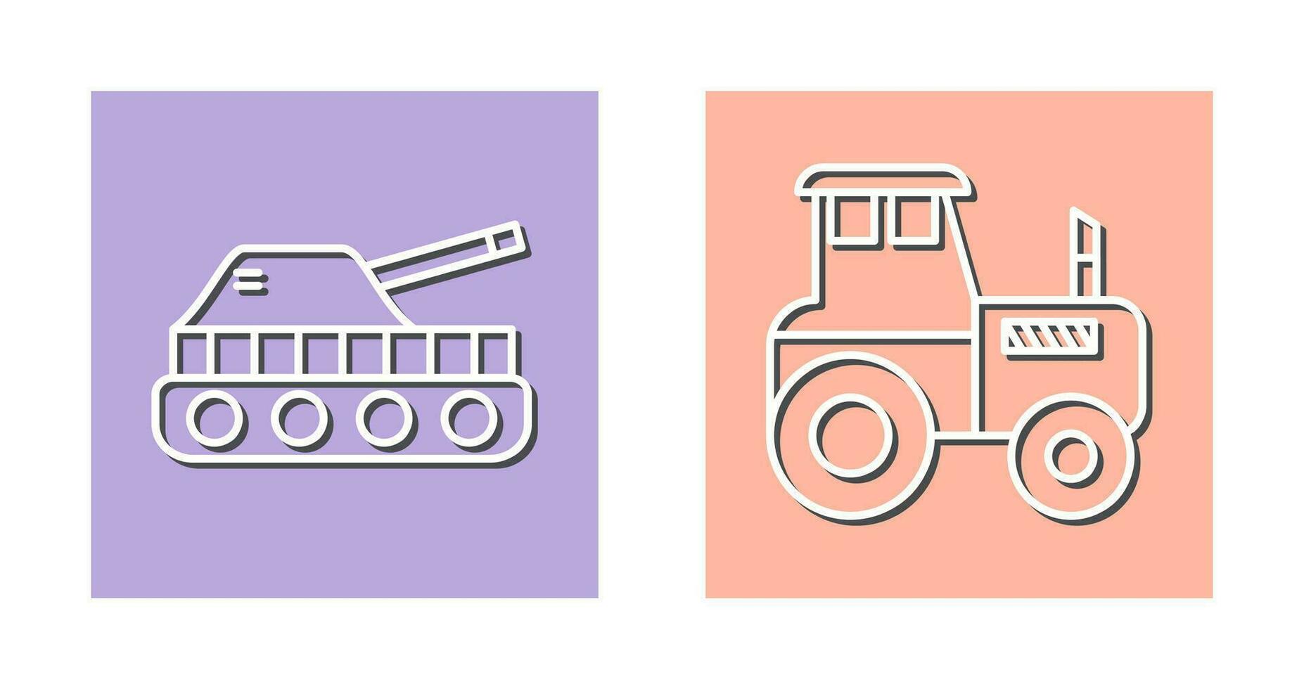 Tank and Tractor Icon vector