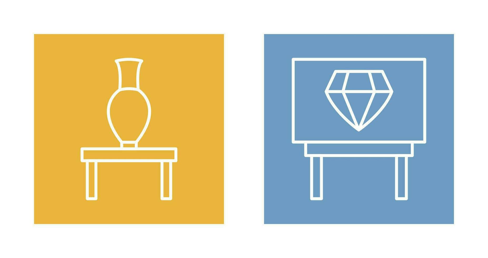 Vase Exhibit and Diamond Exhibit Icon vector