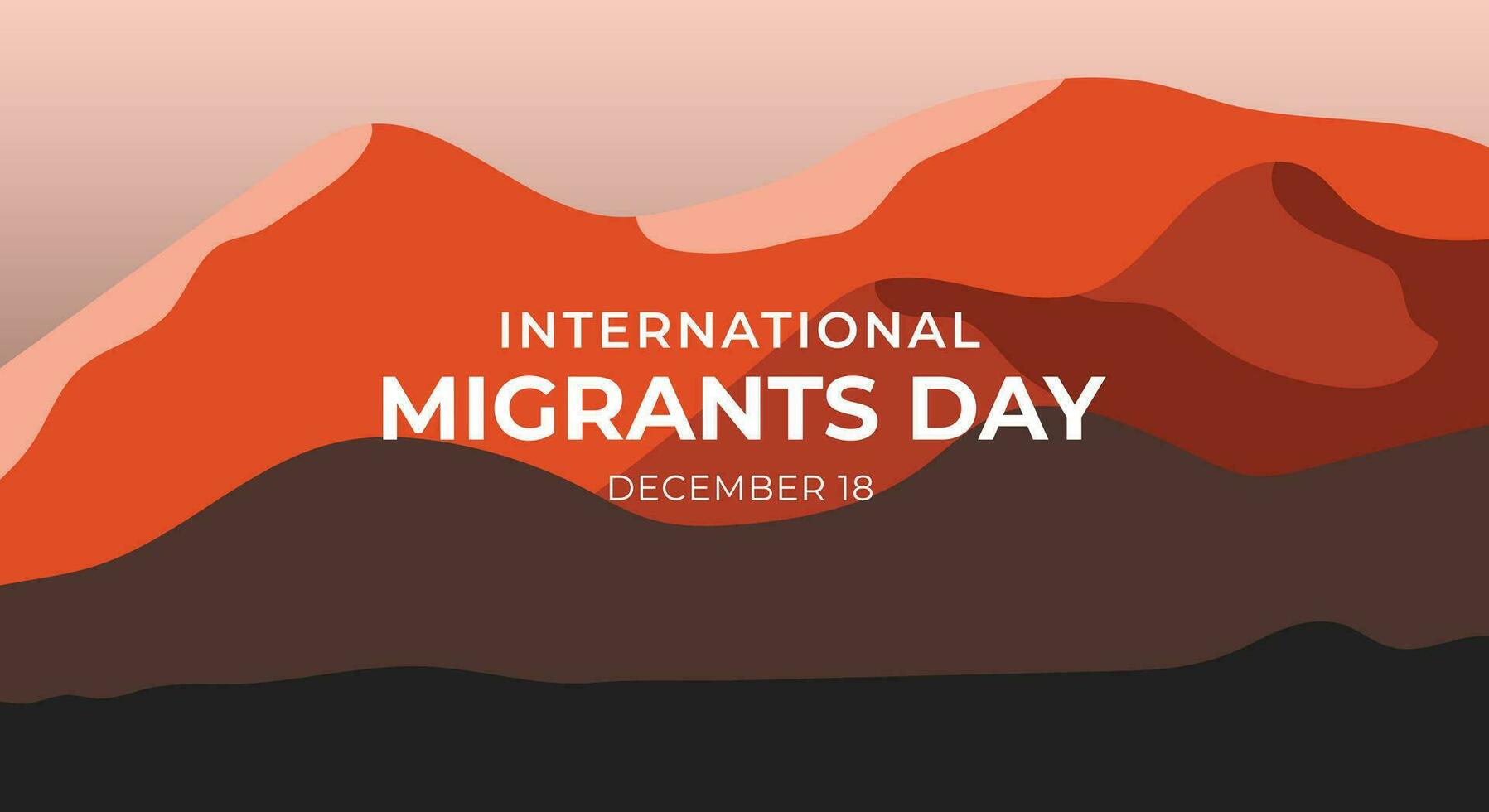 internacional migrantes día. Desierto concepto diseño modelo para bandera, fondo, póster vector