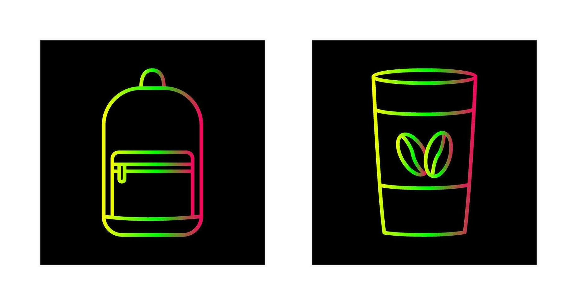 Backpack and Coffee Icon vector