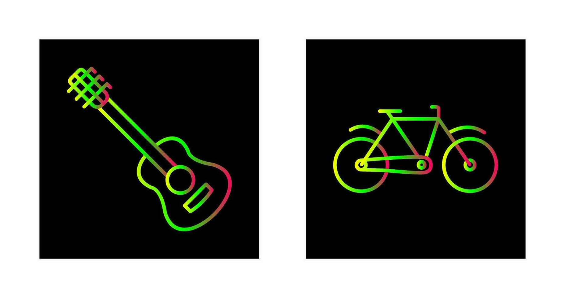 Guitar and Biycle Icon vector