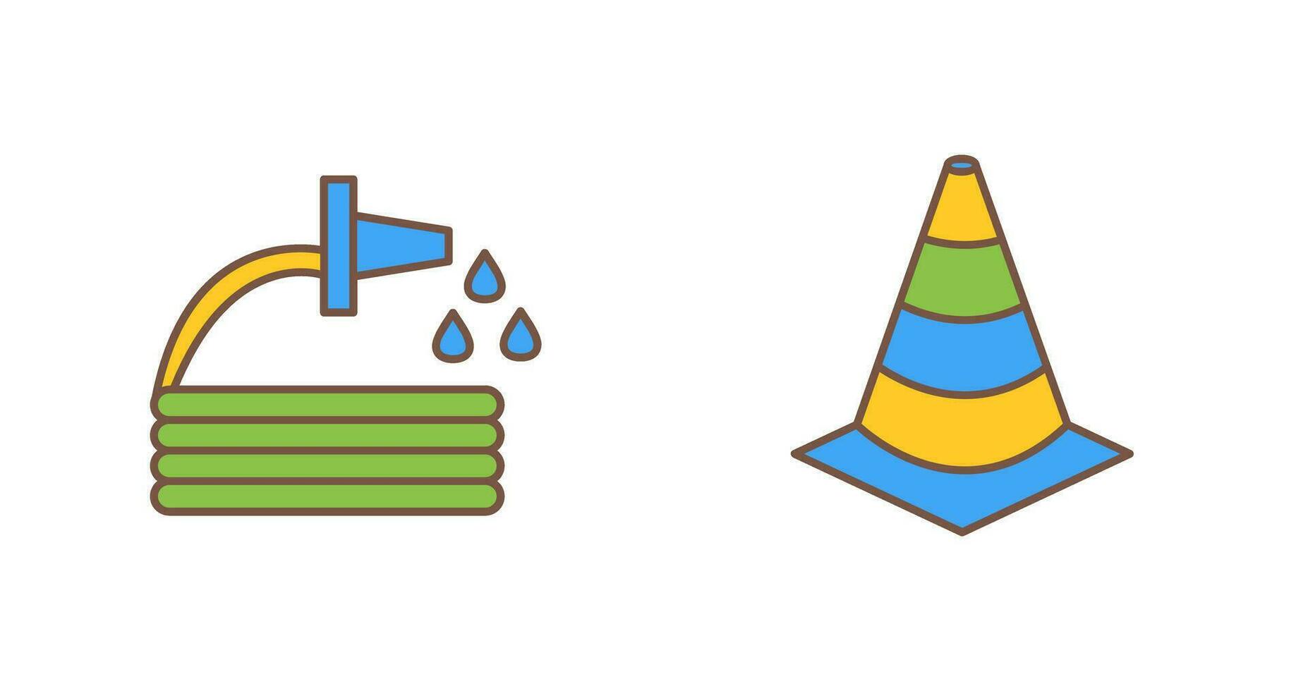 water hose and cone Icon vector