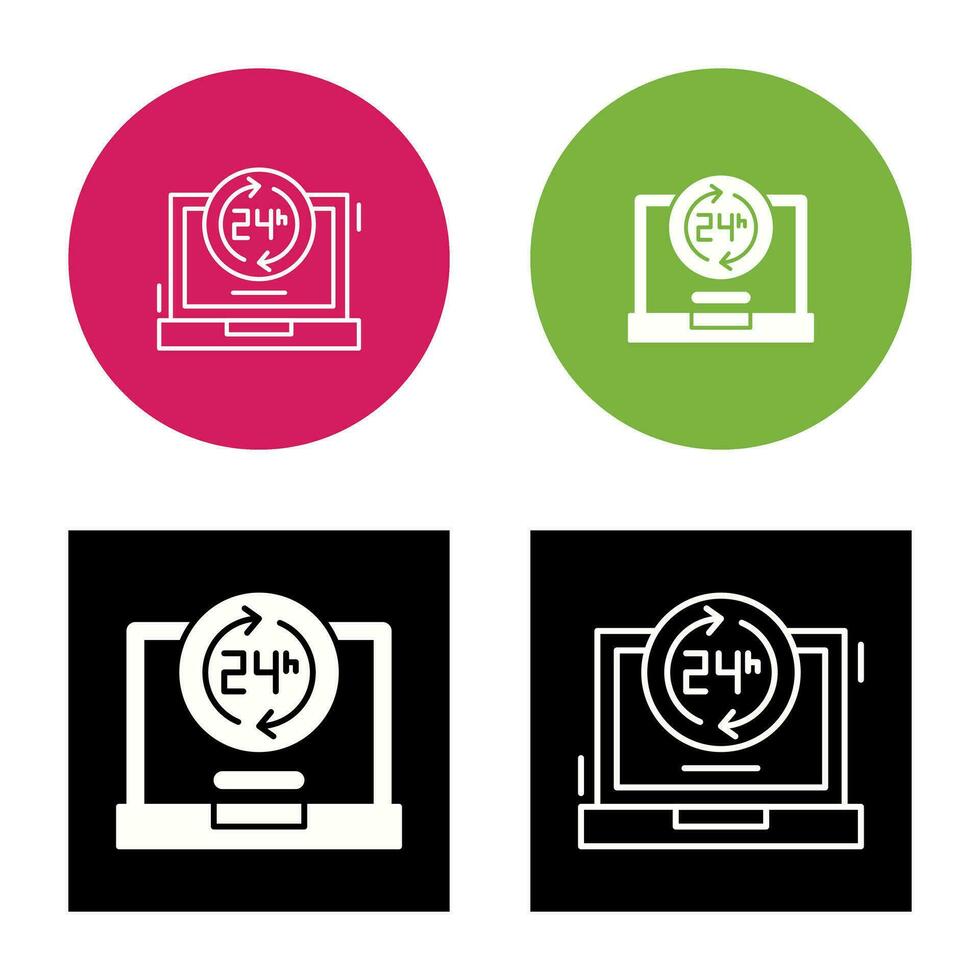 24 Hours Vector Icon