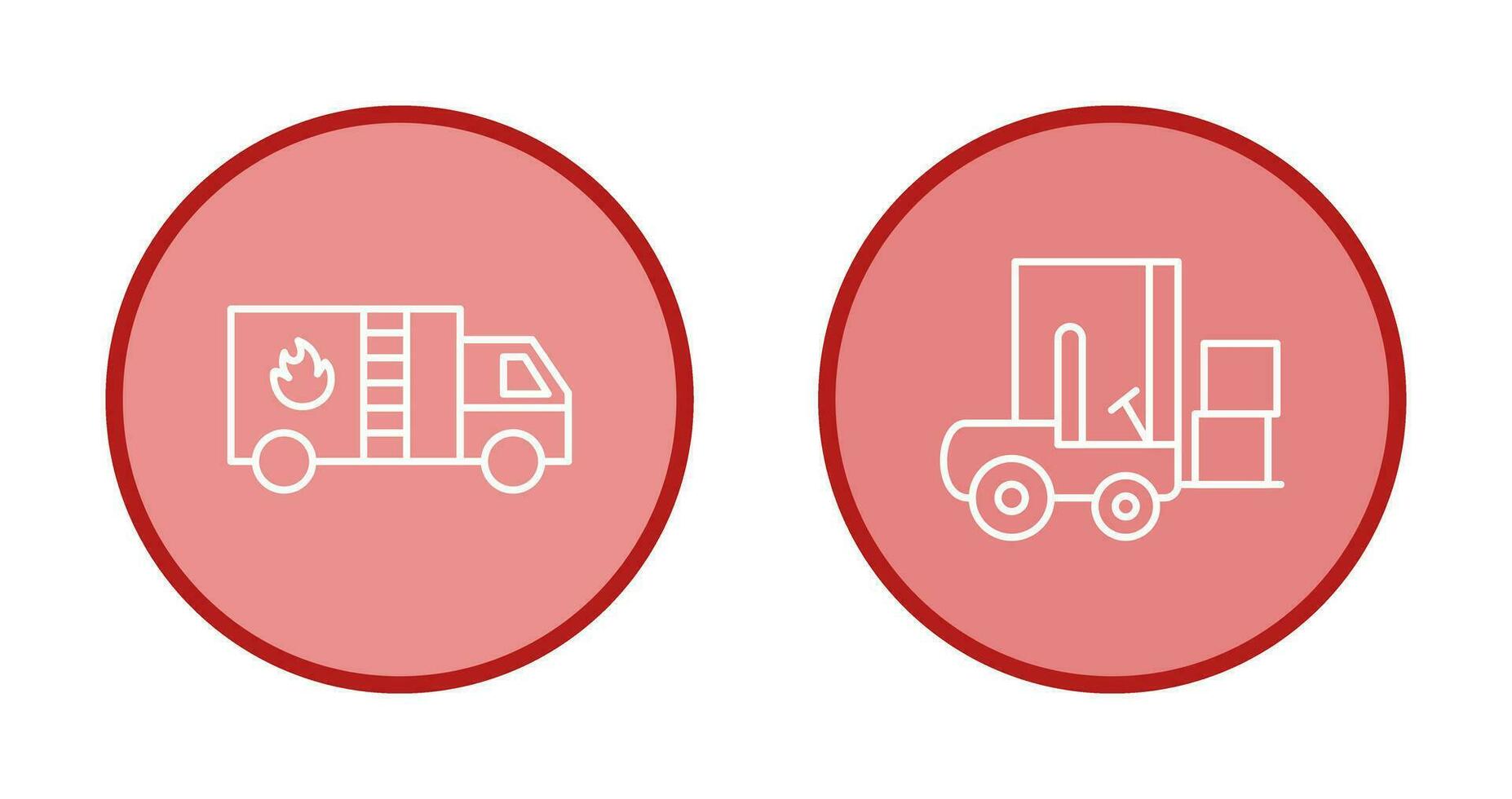 Fire Bridge and Forklifter Icon vector