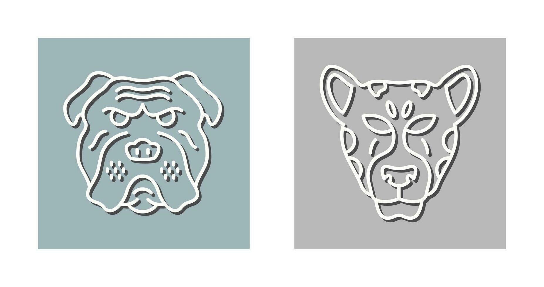 Bulldog and leopard Icon vector