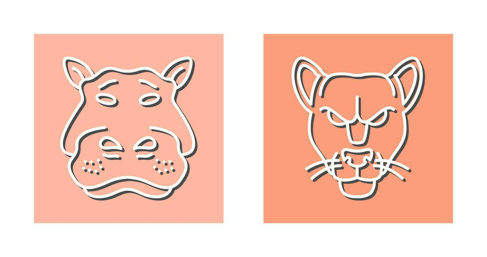 Panther an d Hippo Icon vector