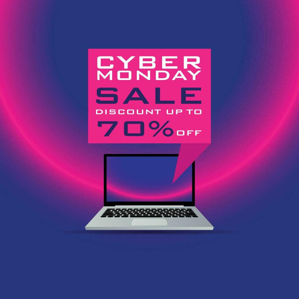 Cyber Monday Sale Discount Vector Banner Design