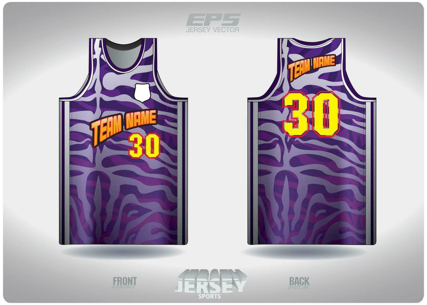 EPS jersey sports shirt vector.purple white tiger stripes divided in half pattern design, illustration, textile background for basketball shirt sports t-shirt, basketball jersey shirt vector