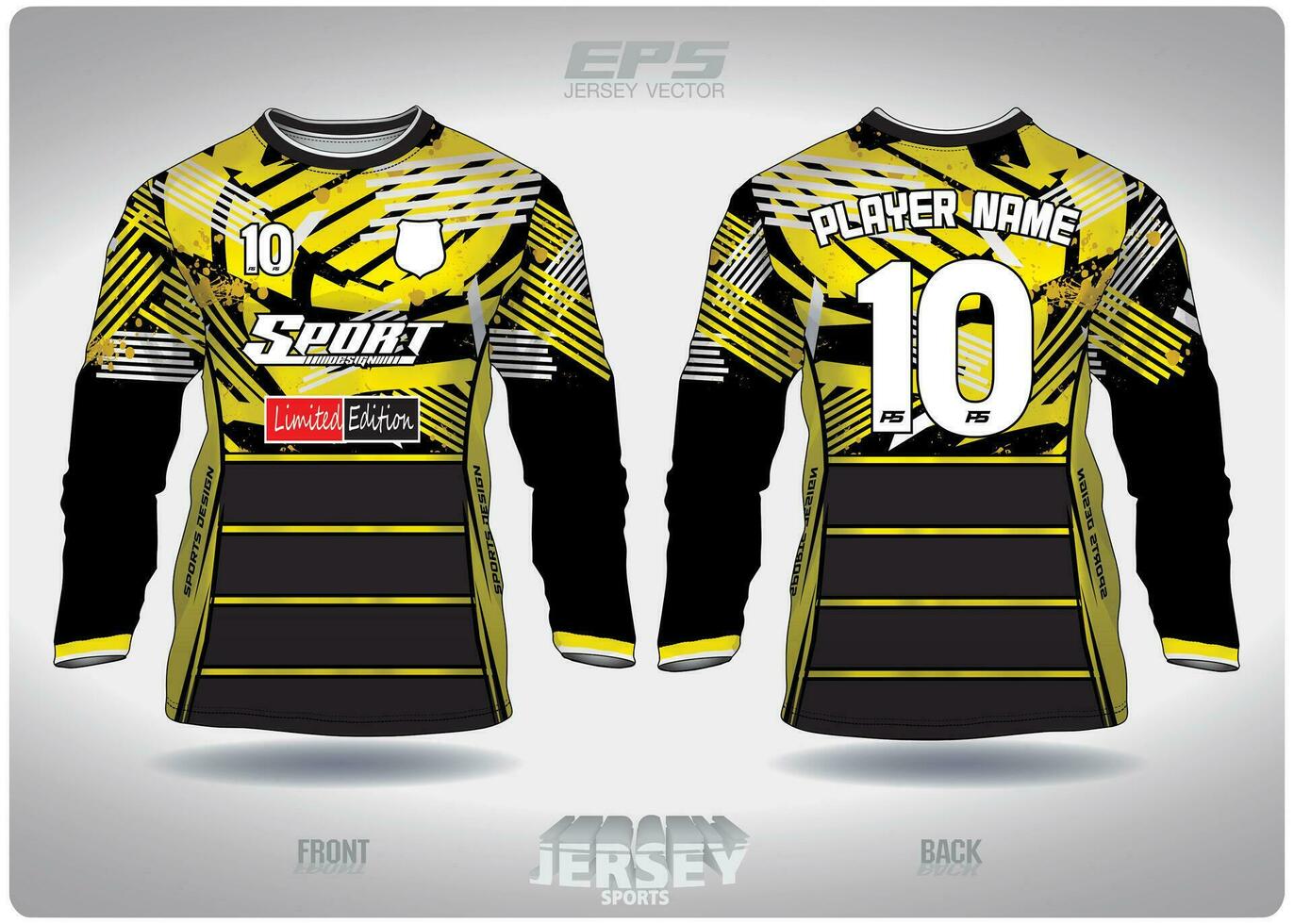 EPS jersey sports shirt vector.yellow black stripes alternating pattern ...