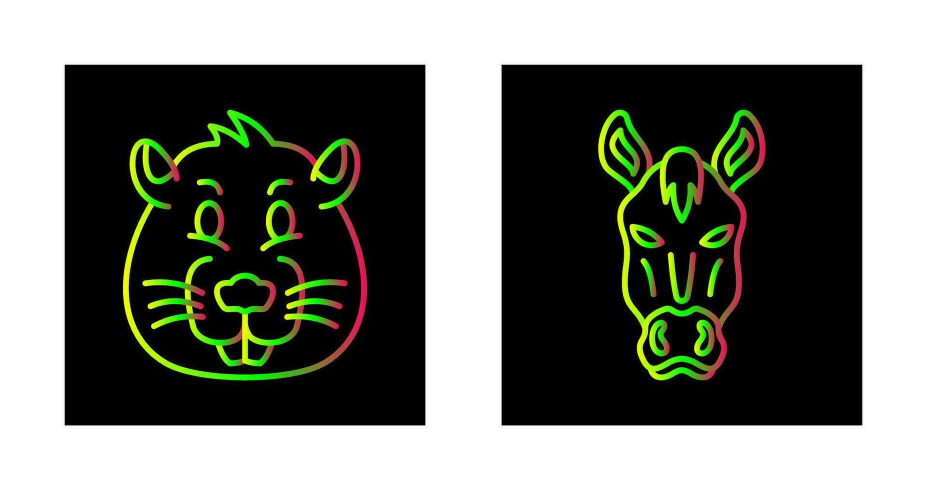 Beaver and Horse Icon vector