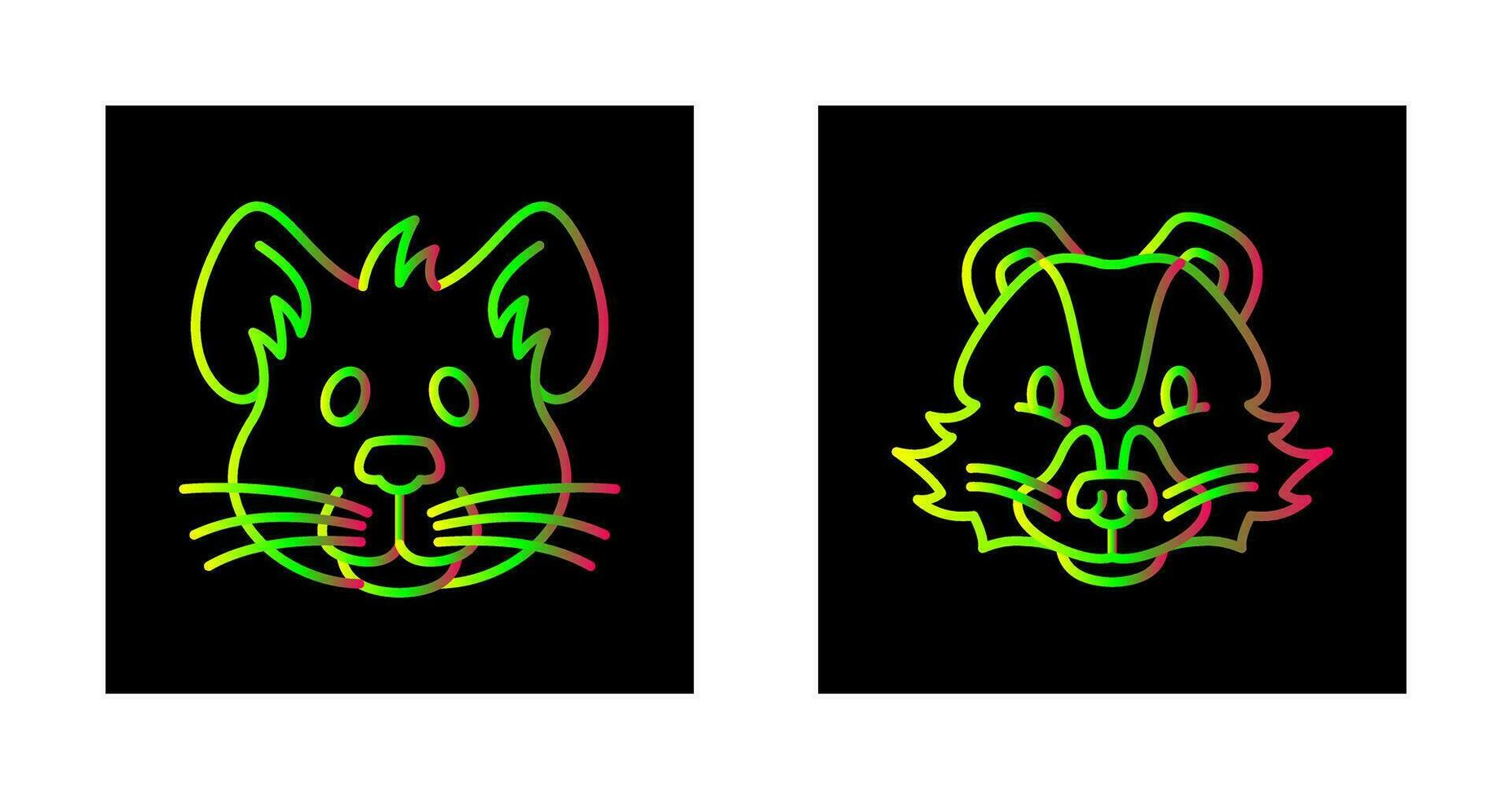 Mouse and Skunk Icon vector