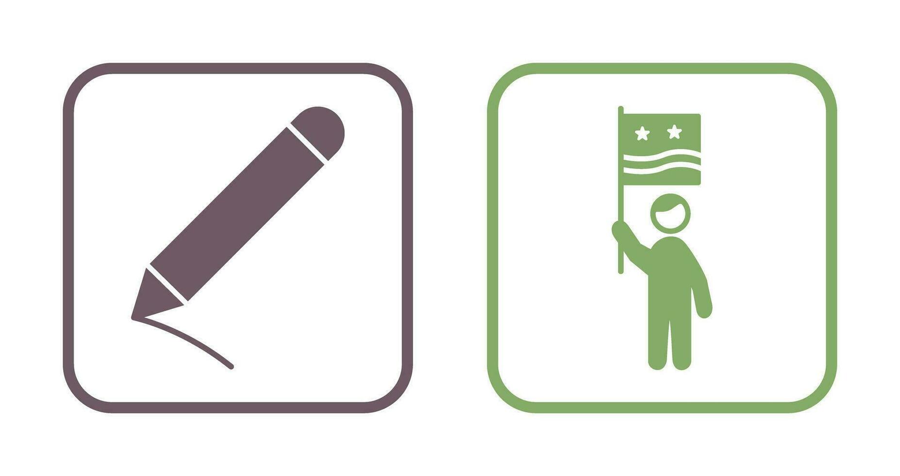 Pencil and Raising flag Icon vector