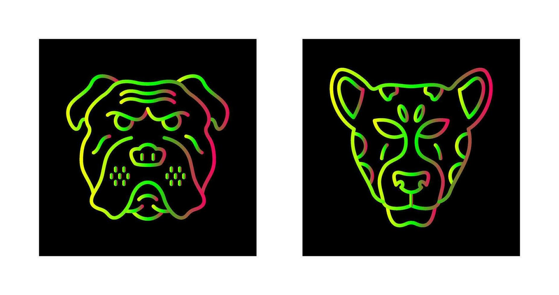 Bulldog and leopard Icon vector