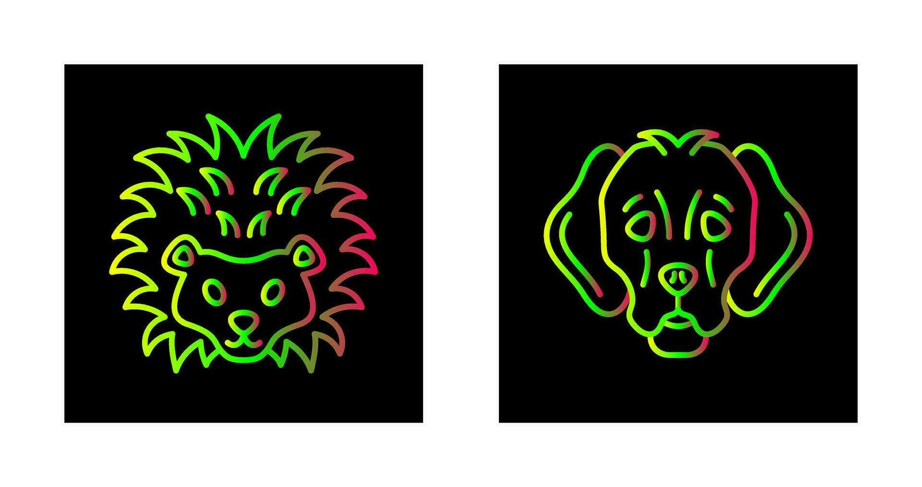 Hedgehog and Dog Icon vector