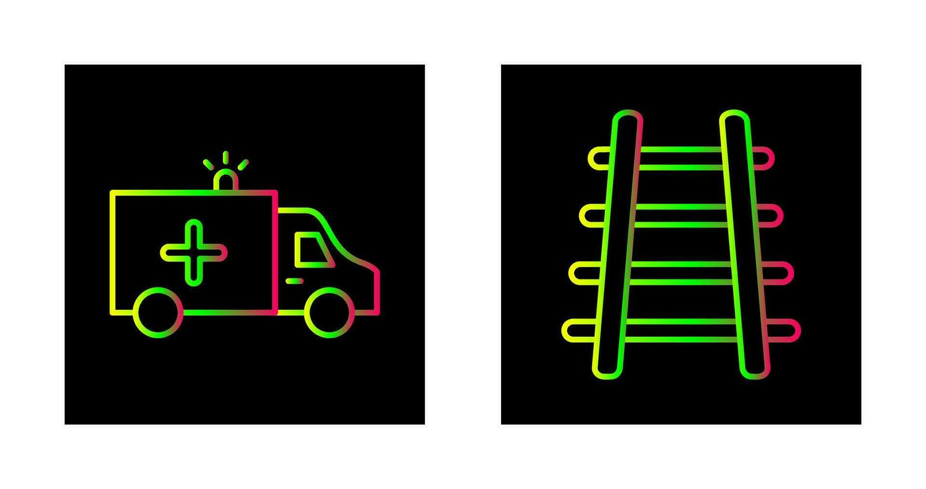 Ambulance and Train tack Icon vector