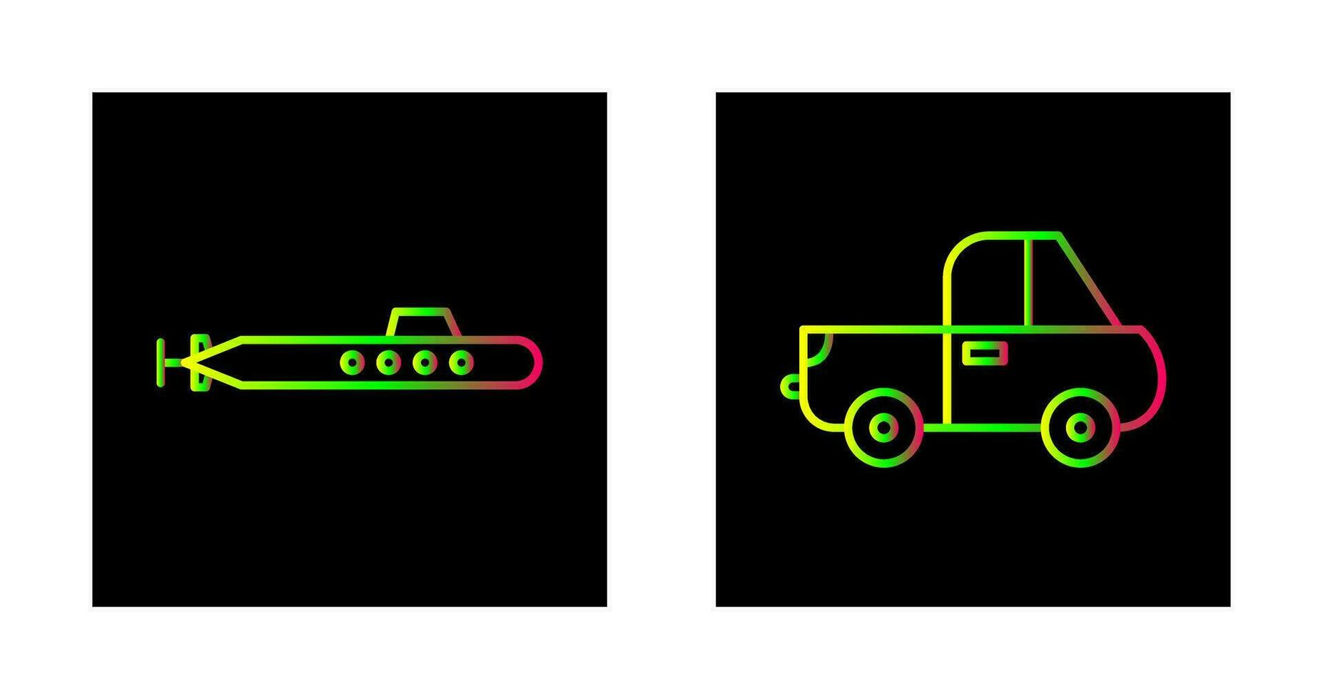 Submarine and Pickup Icon vector