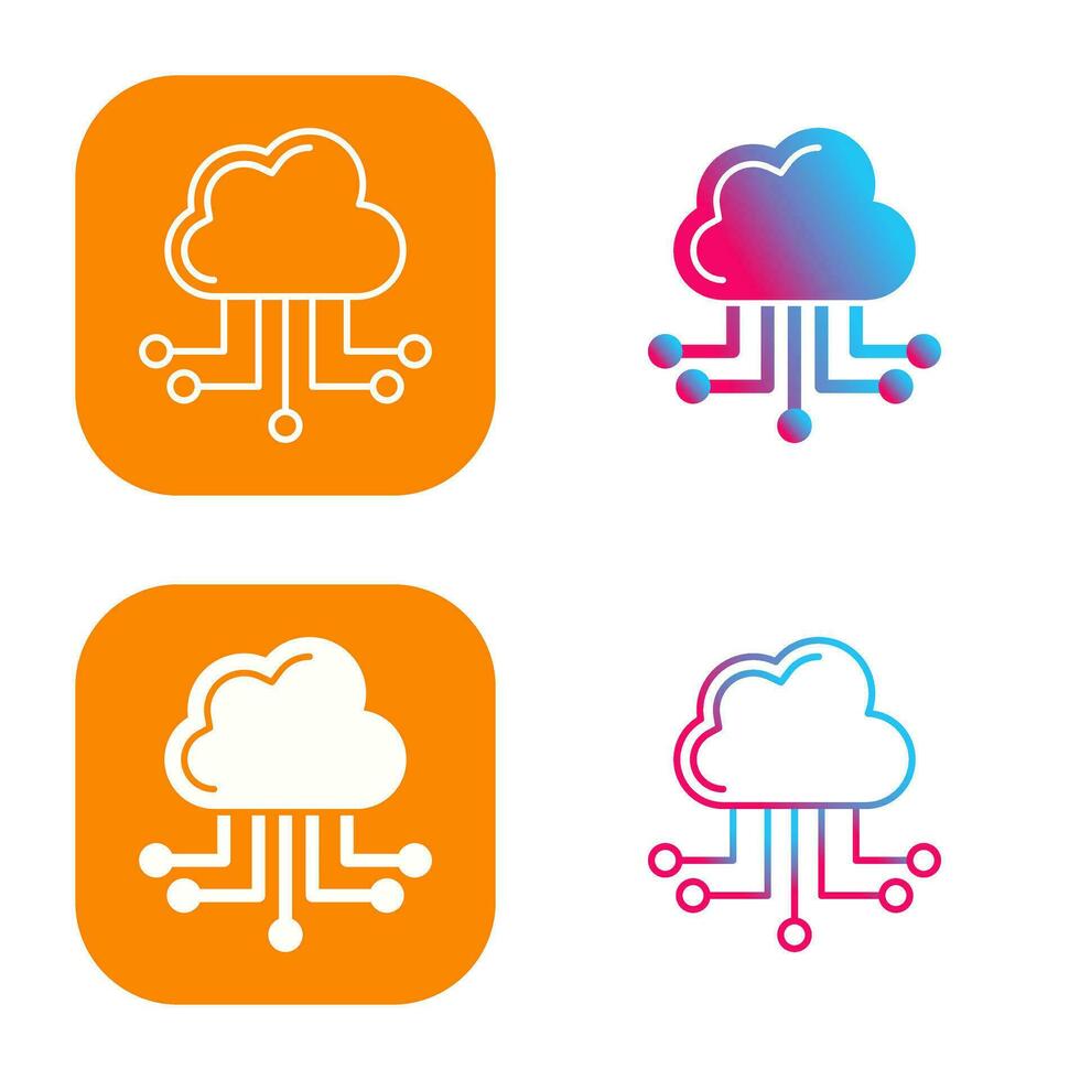 icono de vector de computación en la nube