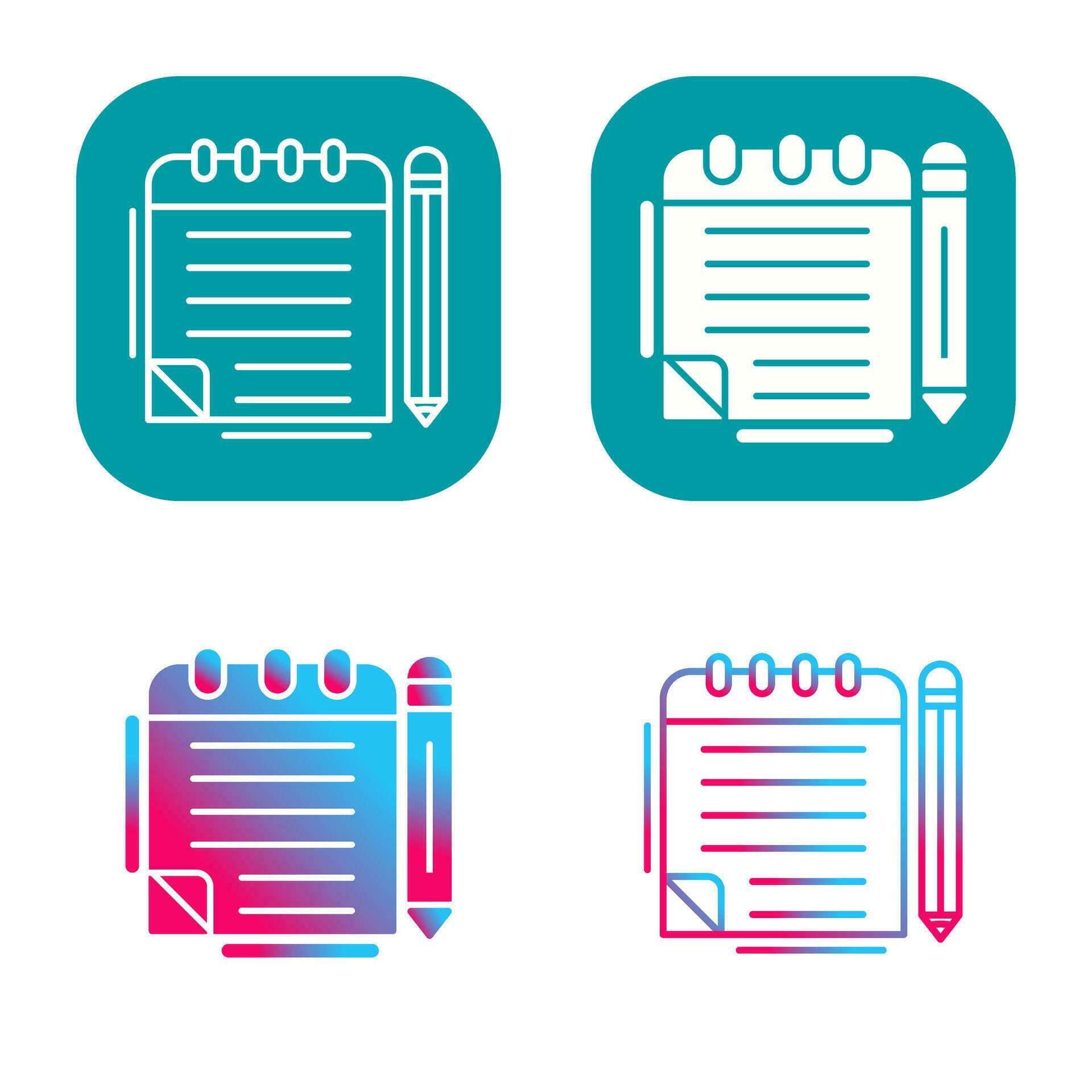 Notepad Vector Icon 33145479 Vector Art at Vecteezy