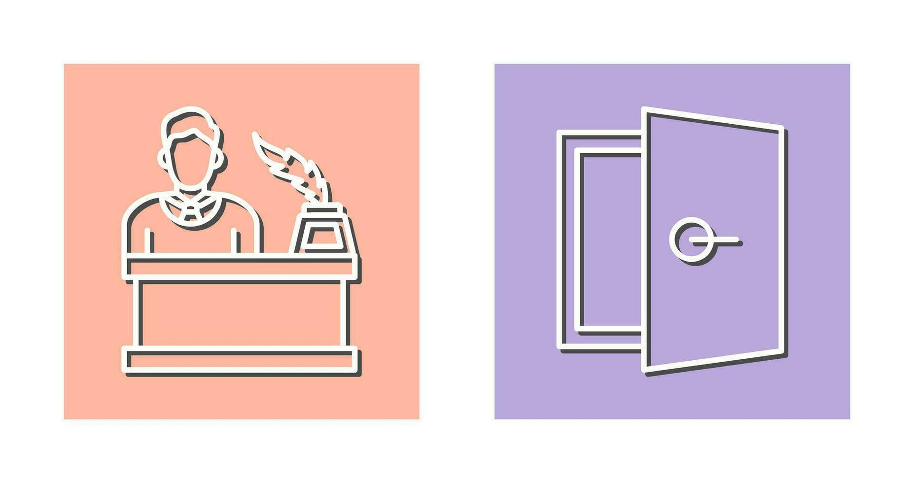 Magistrate and Door Icon vector