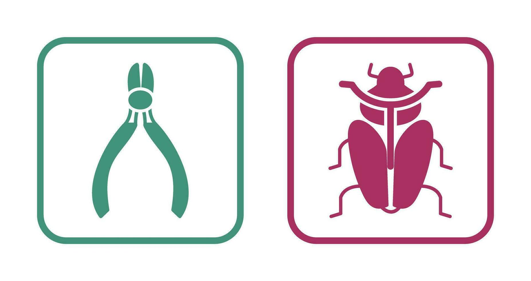 cortador y insecto icono vector