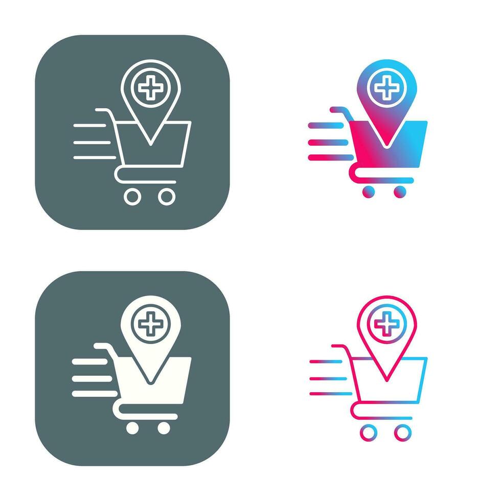 icono de vector de compras de salud en línea