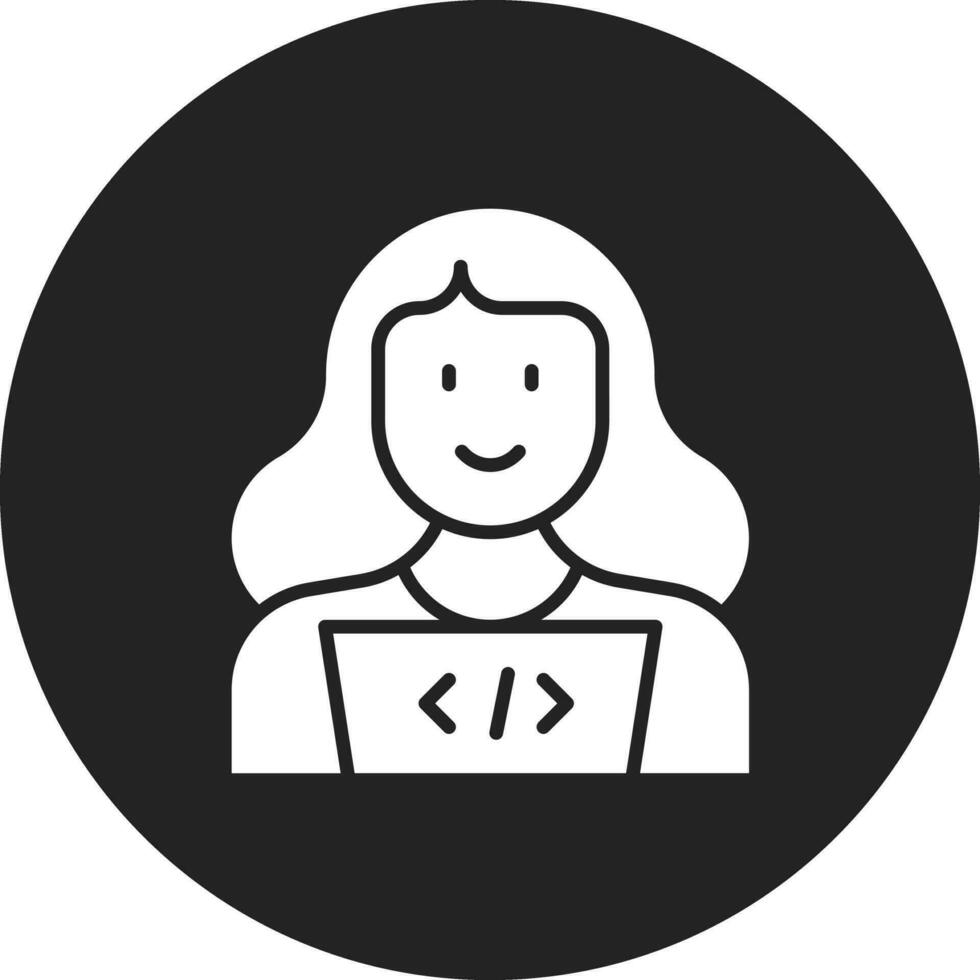 Web Developer Female Vector Icon
