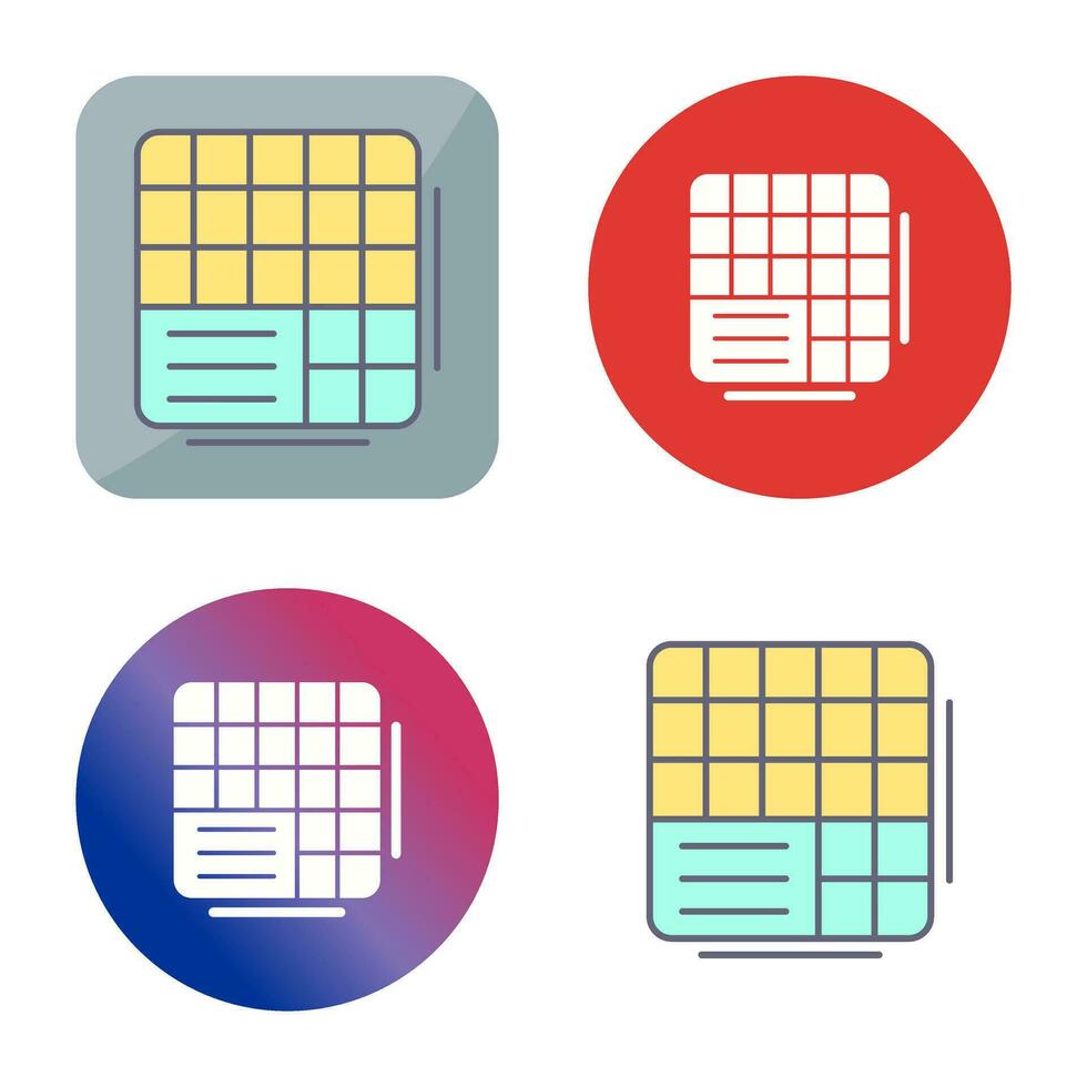 Table Data Vector Icon