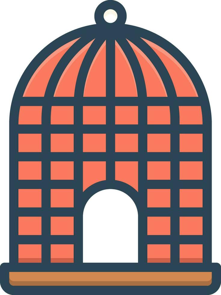 color icon for cage vector