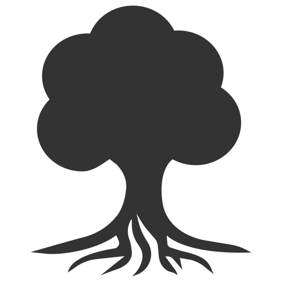 árbol silueta. vector plano icono