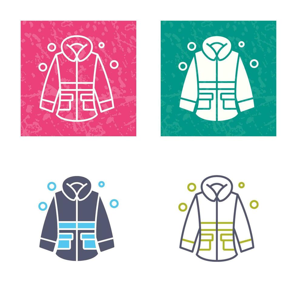 icono de vector de chaqueta de invierno