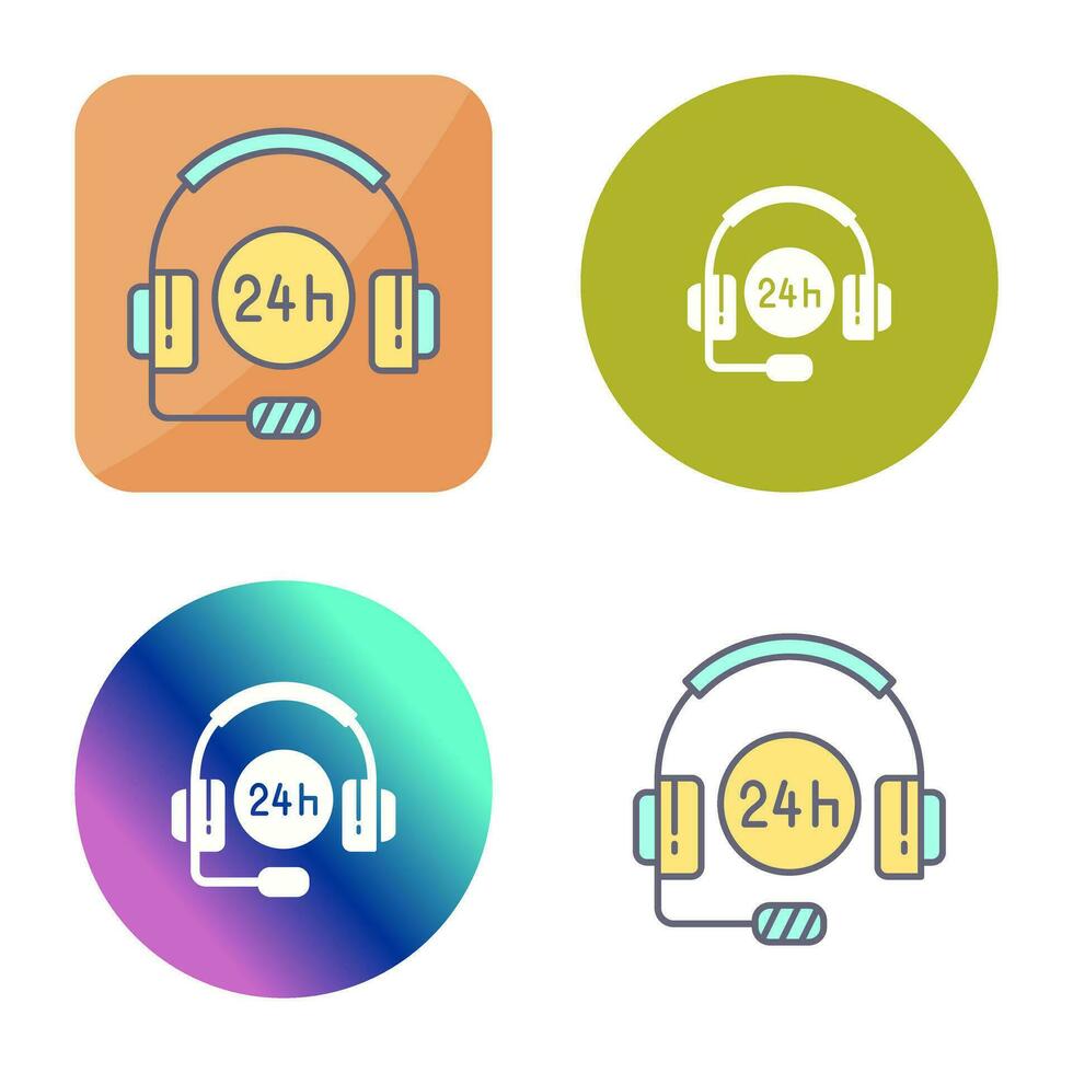 24 Hours Support Vector Icon