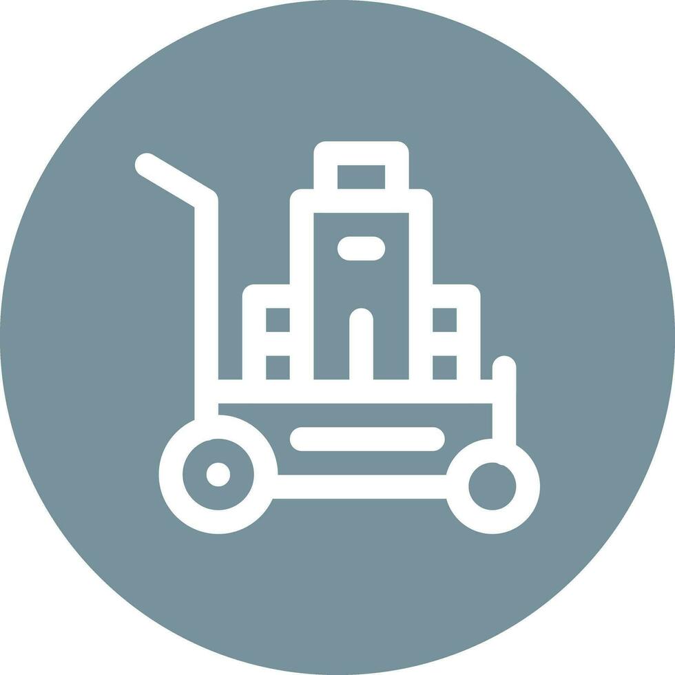 Luggage Cart Vector Icon