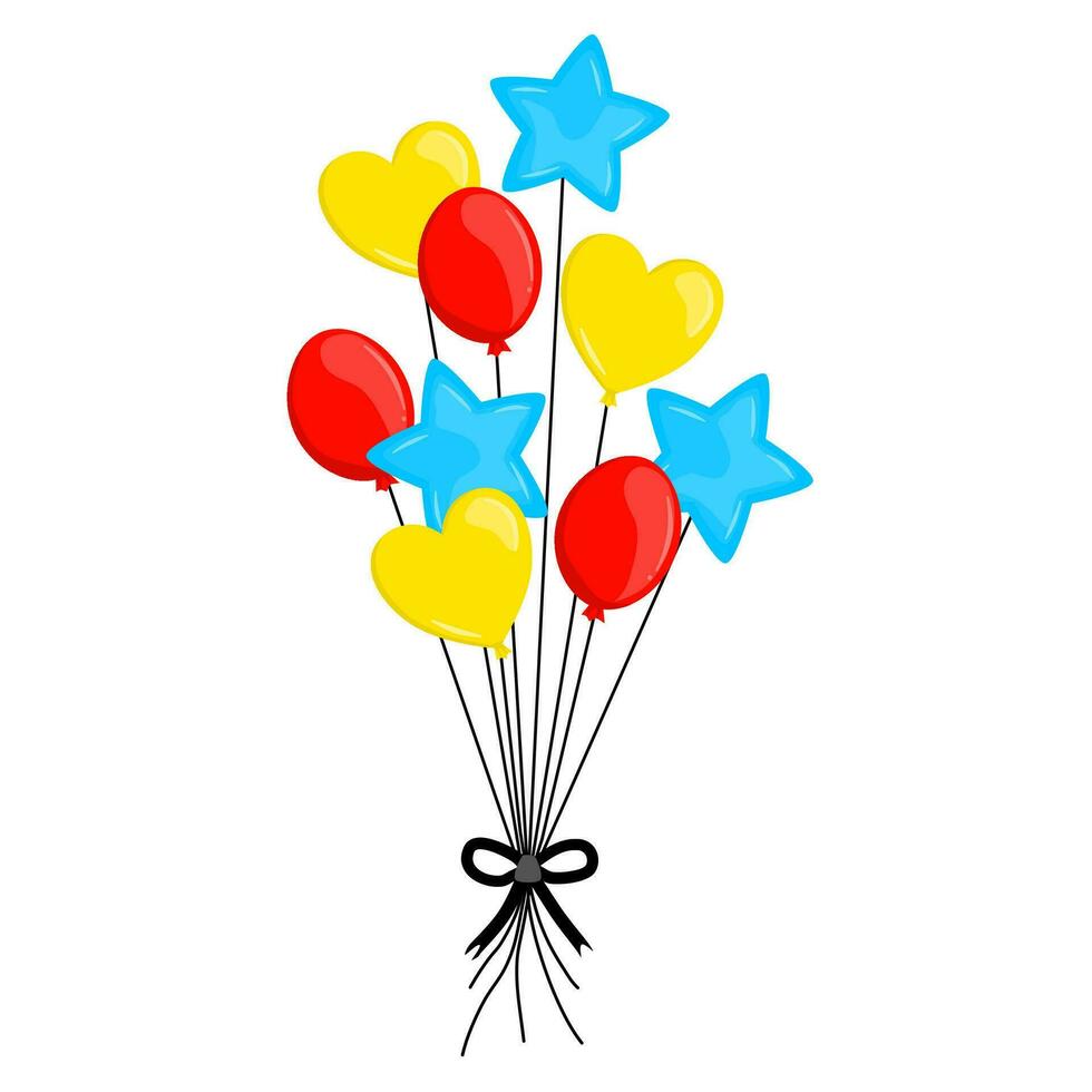 Bunch of Colorful Balloons with Different Shapes vector