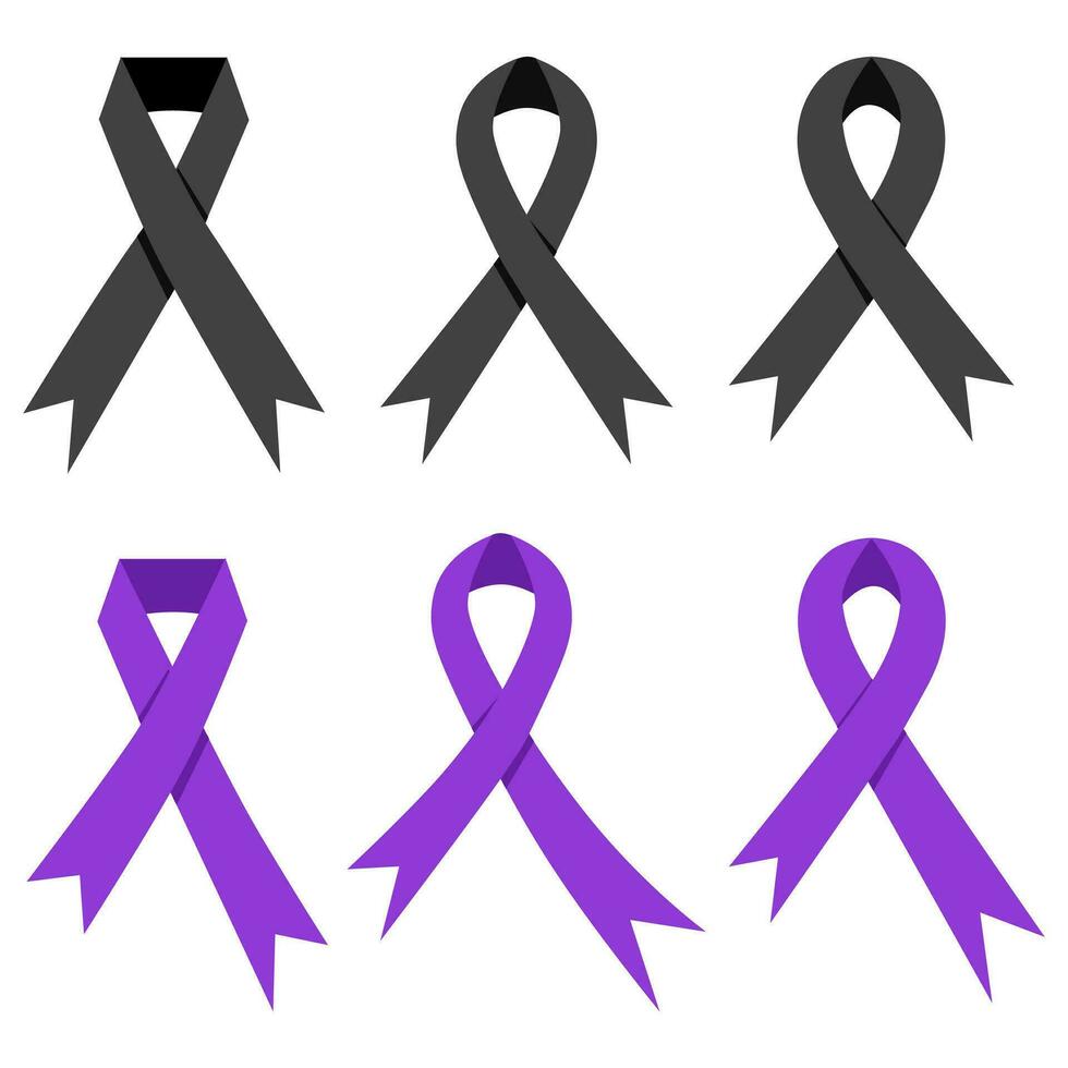 conjunto de negro y púrpura cintas vector