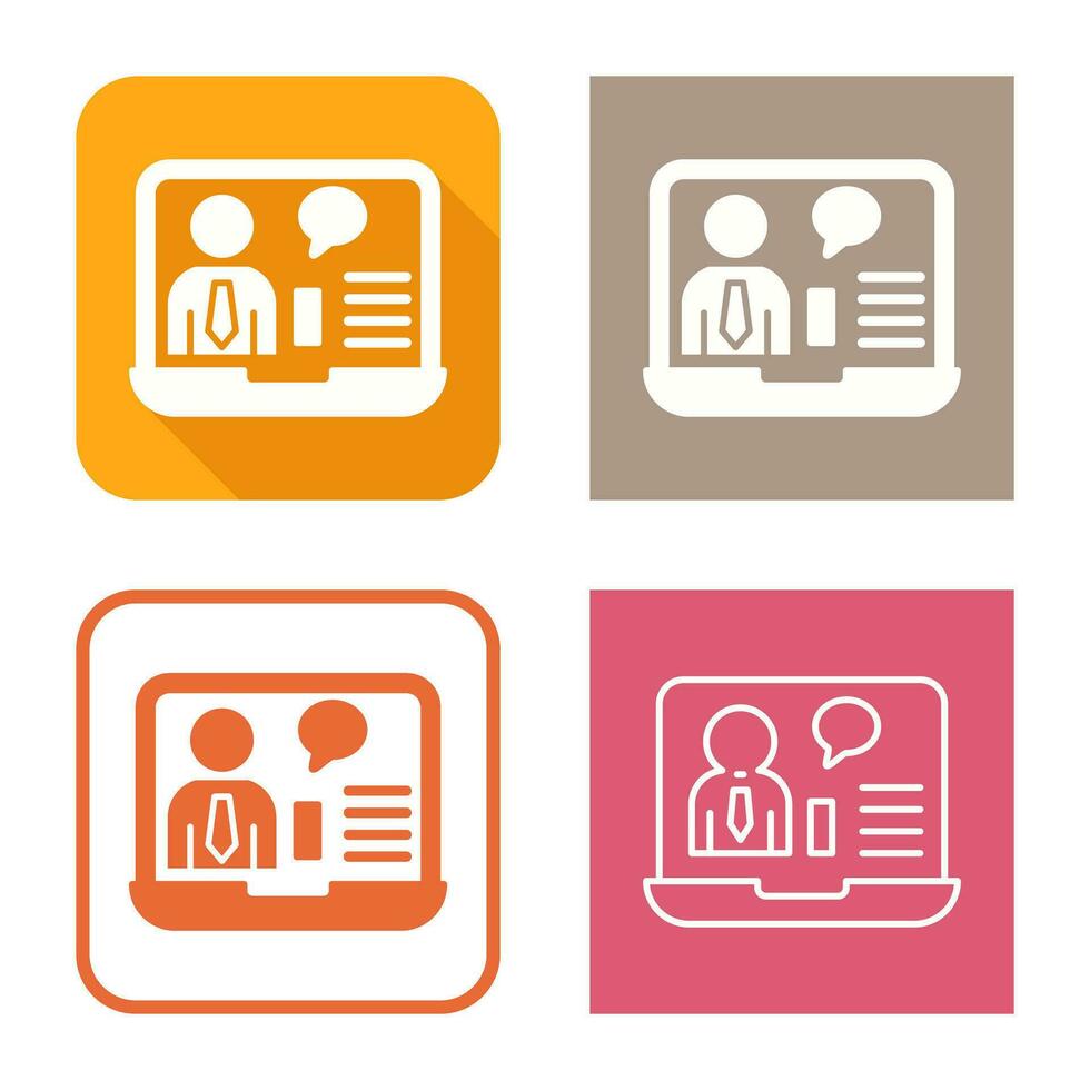 Online Job Interview Vector Icon