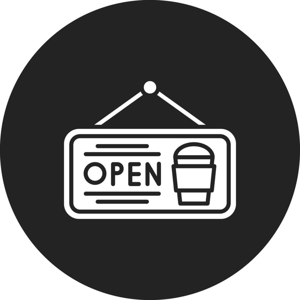 Cafe Open Sign Vector Icon