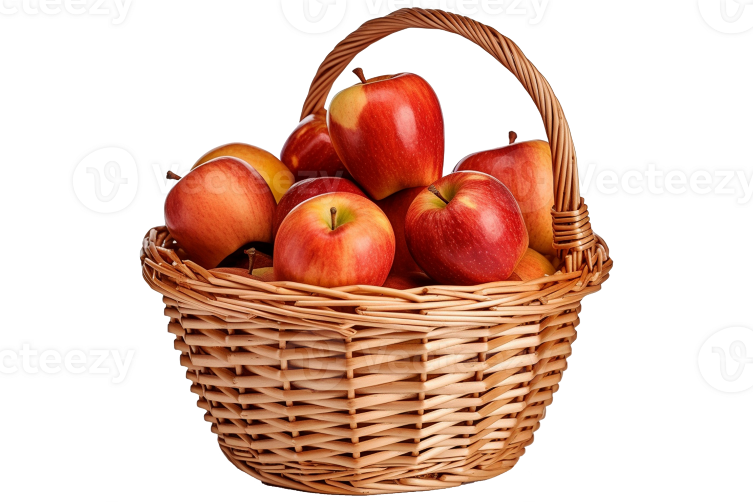 apples in woven basket png
