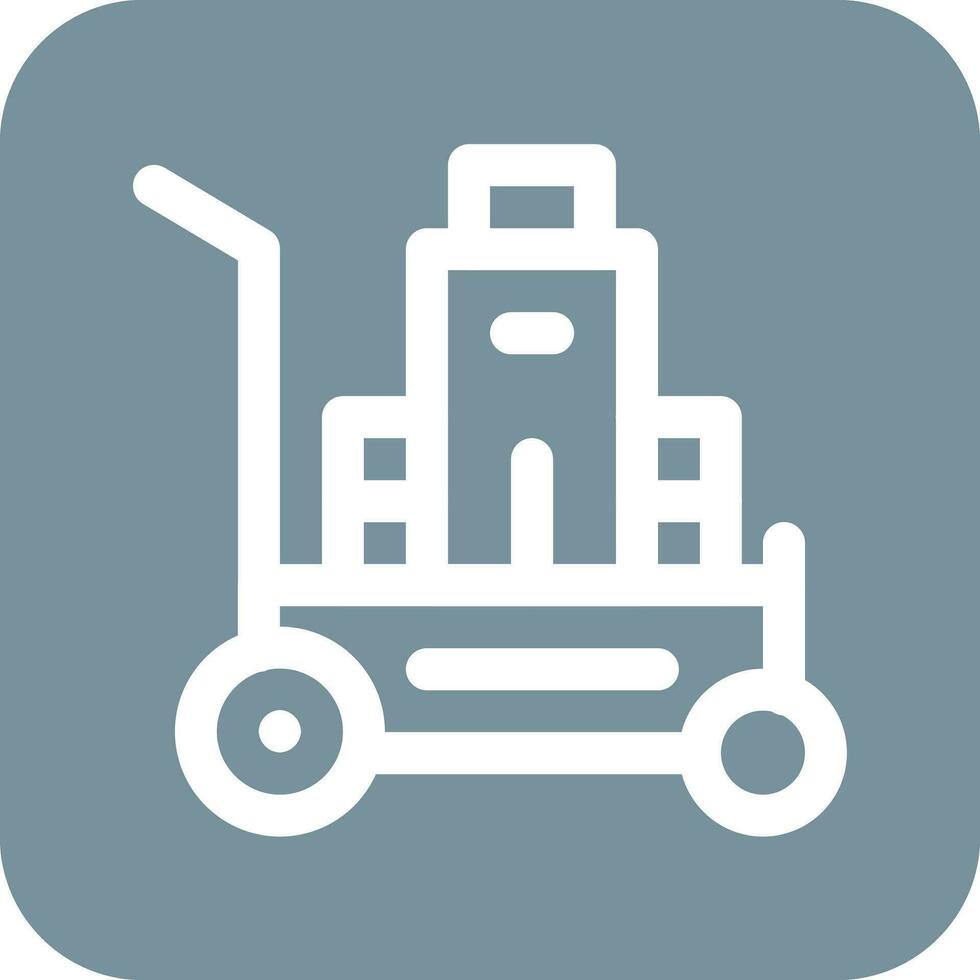 Luggage Cart Vector Icon