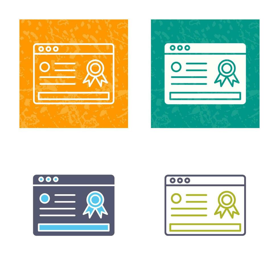 Online Certificate Vector Icon