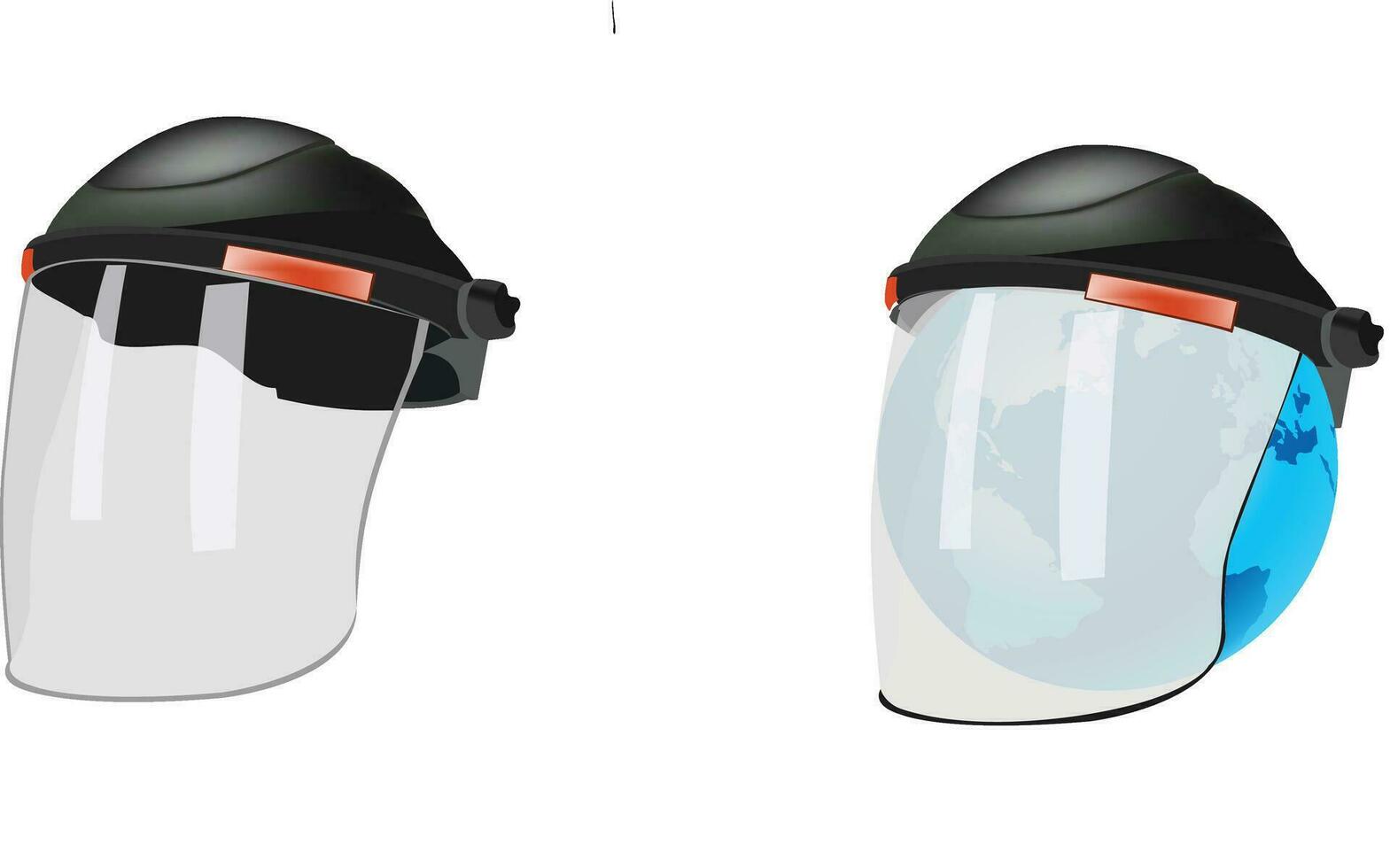 Helmet with protective visor for risky work- vector