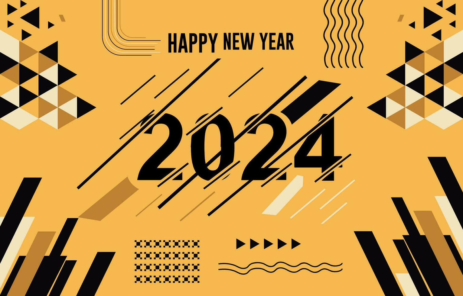 contento nuevo año 2024 letras composición de nuevo año vector ilustración texto diseño con moderno caligrafía y oscuro antecedentes estilo.