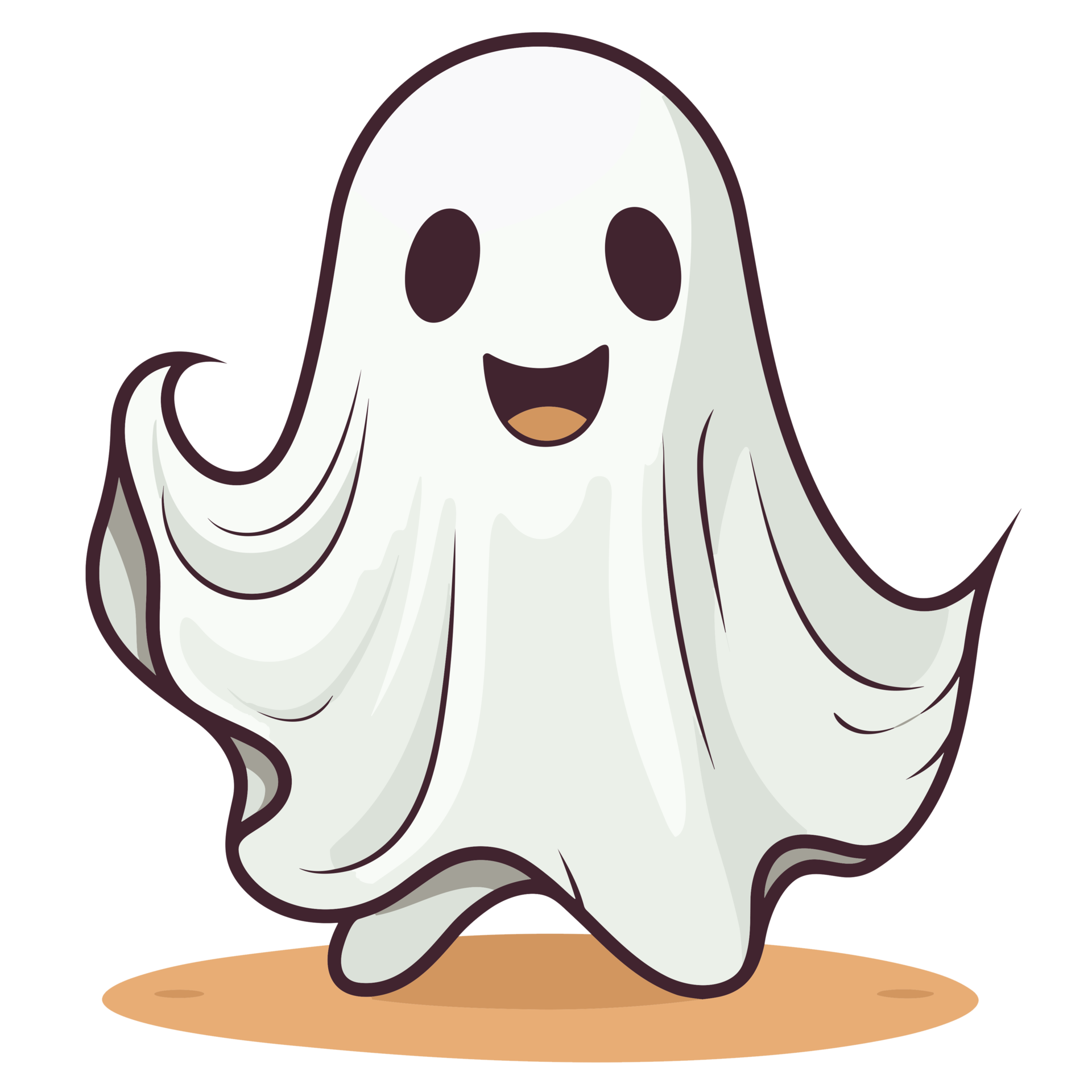 Beautiful Cute Halloween Ghost - Ai Generative 33154752 PNG