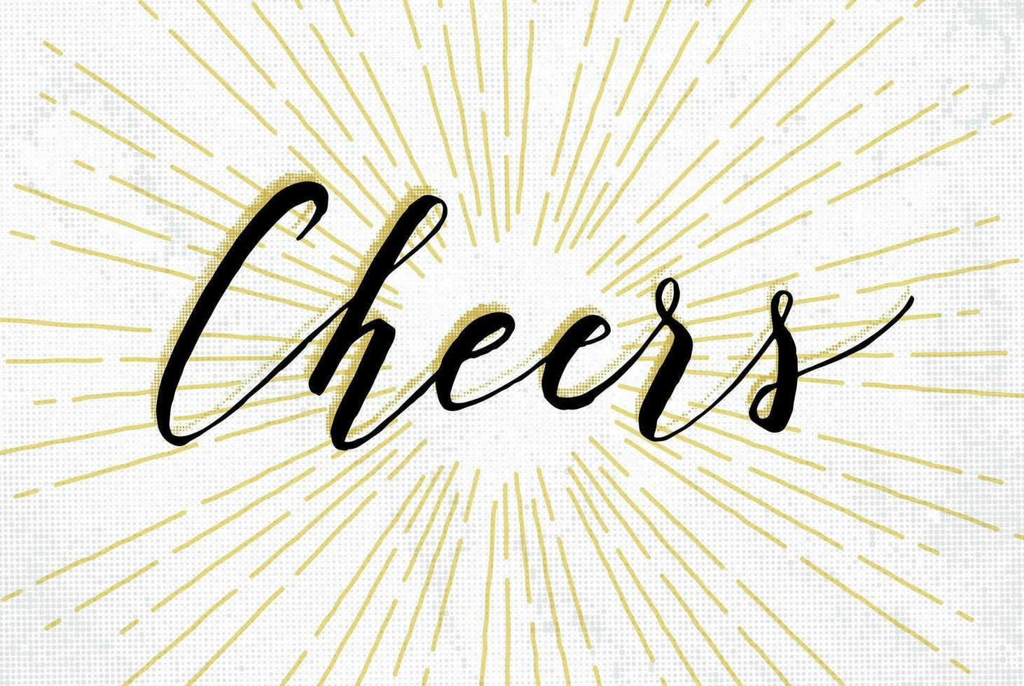 cheers - gold and black vector