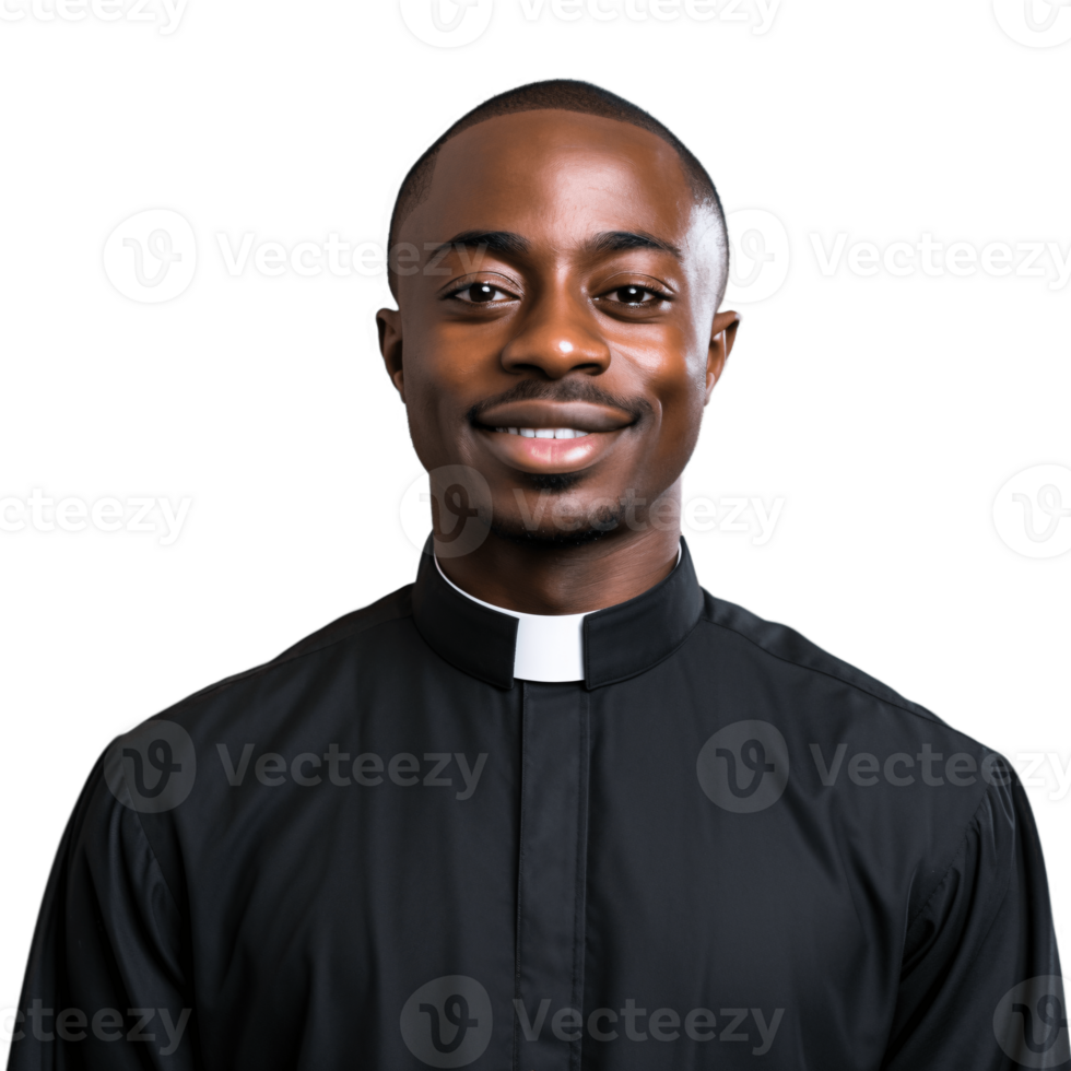 ai generative Young, handsome priest isolated on transparent background png