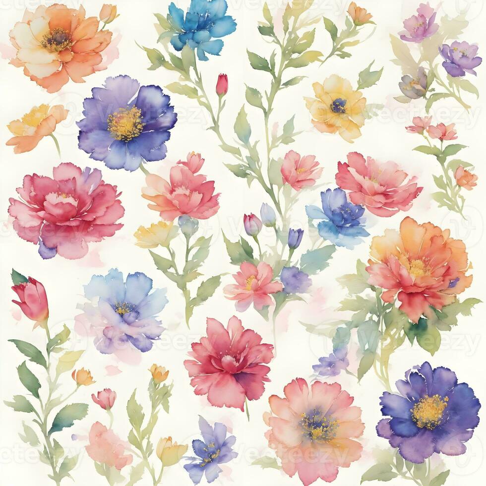background with flowers seamless pattern photo